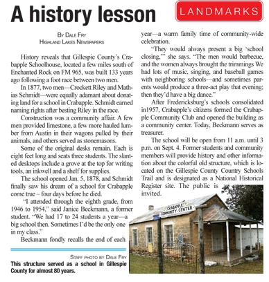news article "A History Lesson"